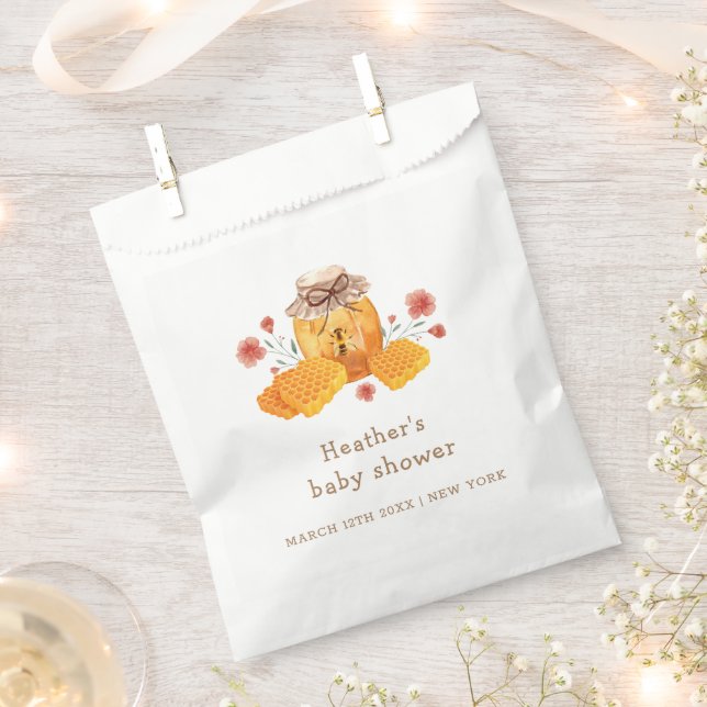 Rustic Little Wildflower Honey Bee Baby Shower  Favour Bags (Clipped)
