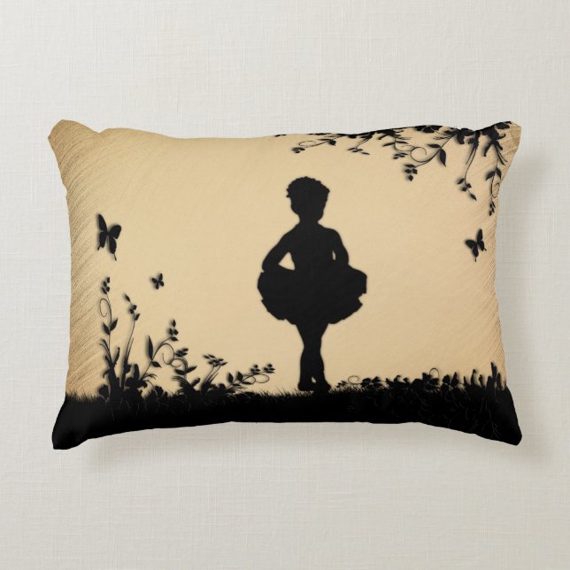 Rustic Littlest Ballerina Decorative Cushion (Front)