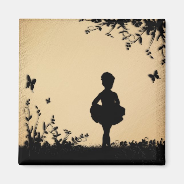 Rustic Littlest Ballerina Magnet (Front)