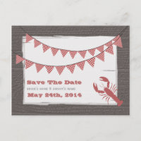 Rustic Lobster and Bunting Wedding Save The Date