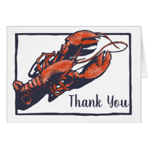 Rustic Lobster Wedding Thank You Card