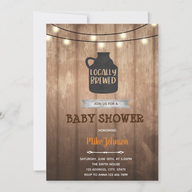 Rustic locally brew theme birthday invitation (Front)