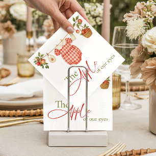 Rustic Locally Grown Clothesline Apple Baby Shower Napkin