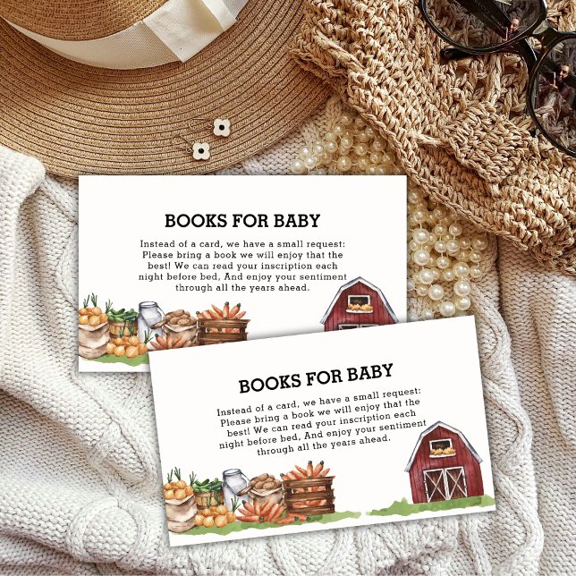 Rustic Locally Grown Veggie Books For Baby Shower Enclosure Card (Rustic Locally Grown Veggie Books For Baby Shower Enclosure Card)