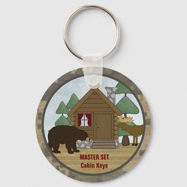 Rustic Lodge: Country Cabin Keys with Bear Key Ring (Front)
