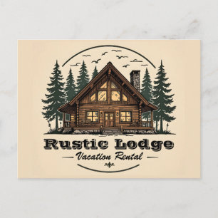Rustic Lodge Vacation Rental Postcard