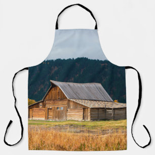 Rustic log barn in Grand Teton National Park, Wyom Apron