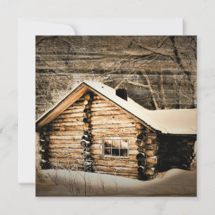 Rustic Log Cabin In The Wilderness Card