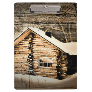 Rustic Log Cabin In The Wilderness Clipboard
