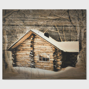 Rustic Log Cabin In The Wilderness Wrapping Paper