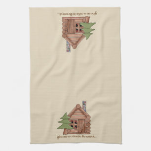 Rustic Log Cabin Kitchen Towel