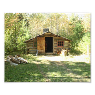 Rustic Log Cabin Photo Print