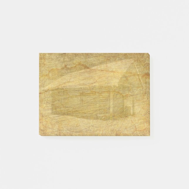 Rustic Log Cabin Vintage Paper Post-it Notes (Front)