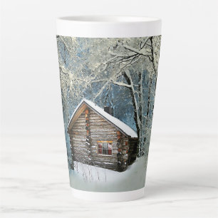Rustic Log Cabin Winter Magic Latte Mug