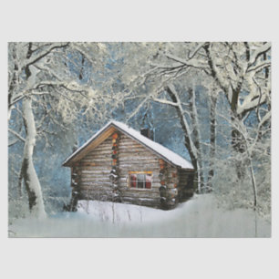 Rustic Log Cabin Winter Magic Tissue Paper