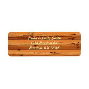 Rustic log cabin wood return address labels