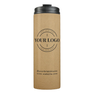 Rustic Logo Business Corporate Company Kraft Brown Thermal Tumbler