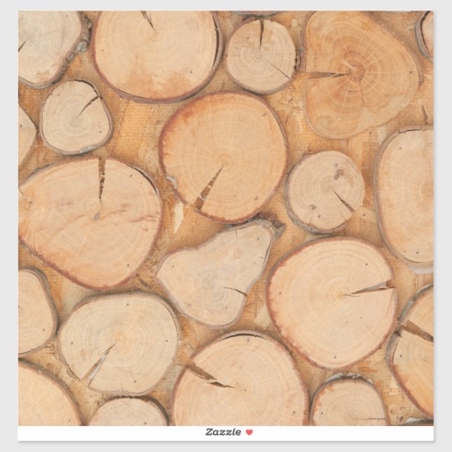 Rustic Logs Vinyl Sticker (Sheet)
