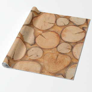 Rustic Logs Wrapping Paper