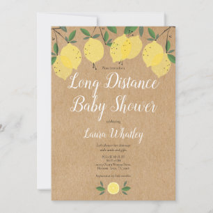 Rustic Long Distance Baby Shower by Mail Lemons Invitation