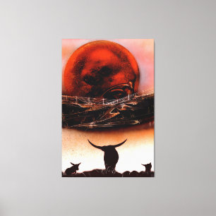 Rustic Longhorn Ranch Canvas Print