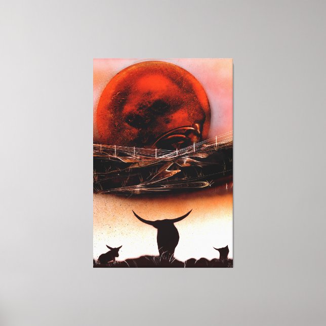 Rustic Longhorn Ranch  Canvas Print (Front)