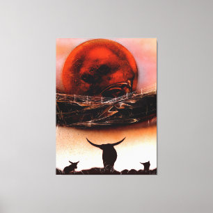 Rustic Longhorn Ranch  Canvas Print