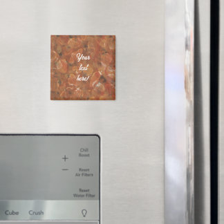 Rustic Look Stone Print Orange Tan Magnets