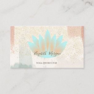 Rustic,Lotus,Confetti Watercolor Brush Stroke Business Card