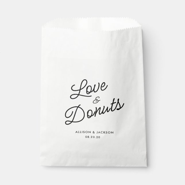 Rustic Love and Doughnuts Wedding Doughnuts Favour Favour Bags (Front)