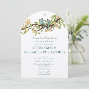 Rustic Love Bird Turquoise Yellow Wedding Invites