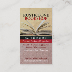 Rustic Love BookShop Literature Business Card