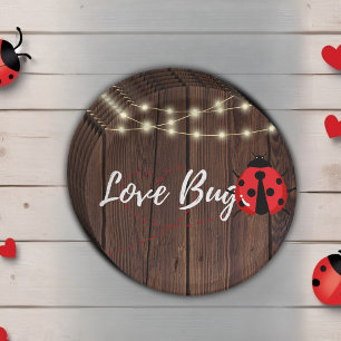 Rustic Love Bug Baby Shower Paper Plate