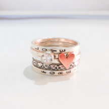 Rustic Love Custom Ring Set // Five Stacking Rings
