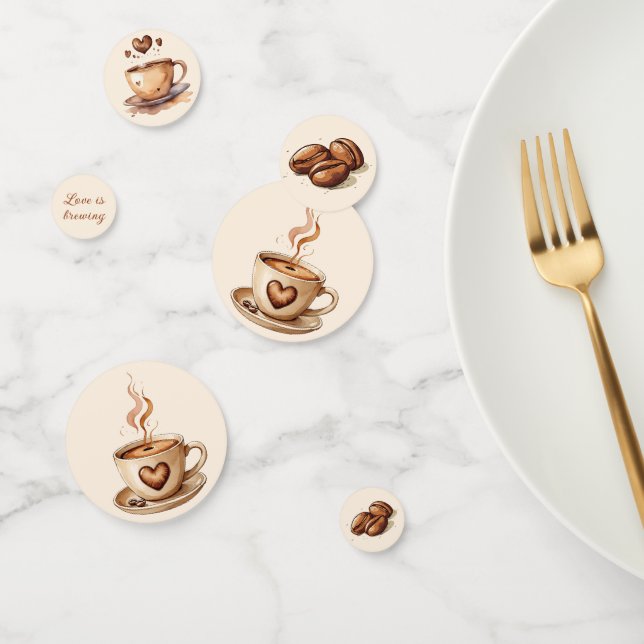 Rustic Love is Brewing Coffee Bridal Shower Confetti (Group)