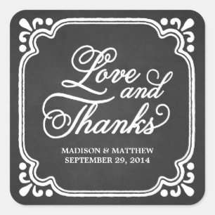 Rustic Love & Thanks   Wedding Favour Labels