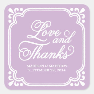 Rustic Love & Thanks Wedding Favour Labels