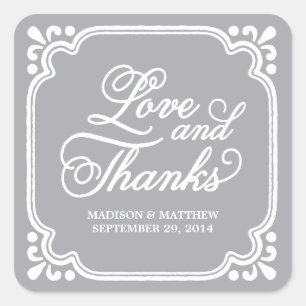 Rustic Love & Thanks Wedding Favour Labels