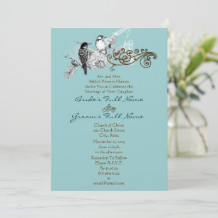 Rustic Lovebirds Wedding Invitation
