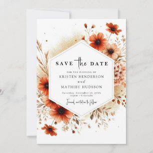 Rustic Lovely Terracotta Wedding  Save The Date