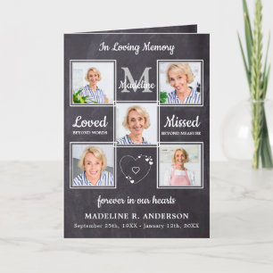 Rustic Loving Memory 5 Photos Memorial Funeral Programme