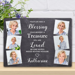 Rustic Loving Memory Personalised Photo Memorial  Plaque