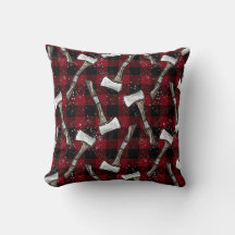 Rustic Lumberjack Axes on Buffalo Plaid