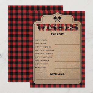 Rustic Lumberjack Boy Baby Shower Wishes for Baby