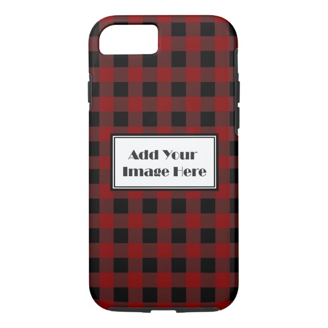 Rustic Lumberjack Buffalo Plaid Custom Template Case-Mate iPhone Case (Back)