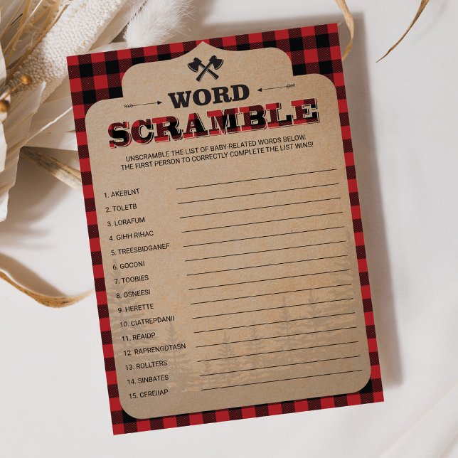 Rustic Lumberjack Buffalo Plaid Game Word Scramble (Creator Uploaded)