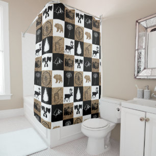 Rustic Lumberjack Camping Adventure  Shower Curtain