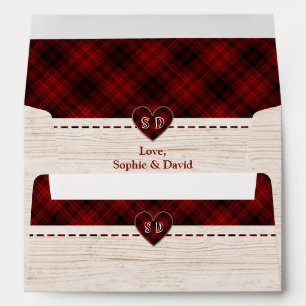 Rustic LumberJack Couple Shower Return Address Envelope