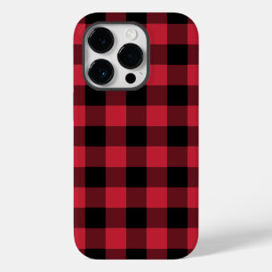 Rustic Lumberjack Red Black Buffalo Check Plaid Case-Mate iPhone 14 Pro Case