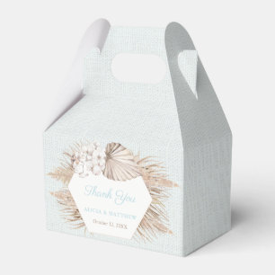 Rustic Luxe Pampas Grass Teal Wedding Shower Favou Favour Box